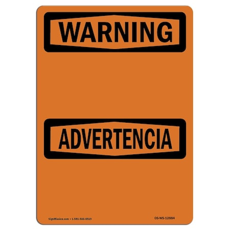 Signmission OSHA WARNING Sign, Warning Blank Write-On Bilingual, 5in X 3.5in Decal, 5" W, 3.5" H, Landscape OS-WS-D-35-L-12884